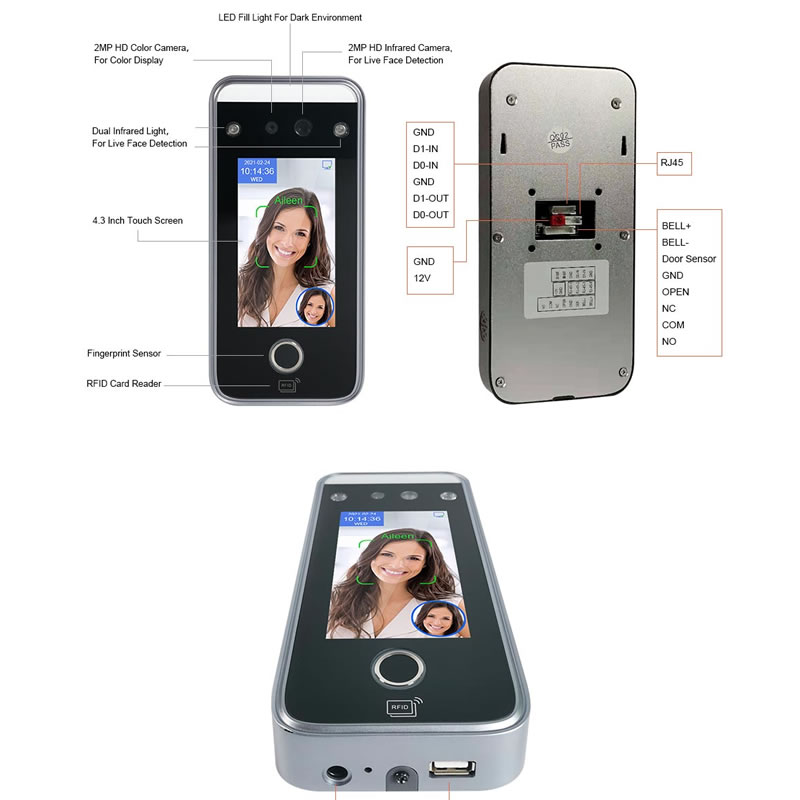 Access Control AI06F Dynamic Facial and Fingerprint Recognition Terminal